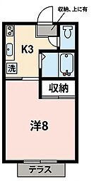 ハイム帰帆 1Kの間取図画像