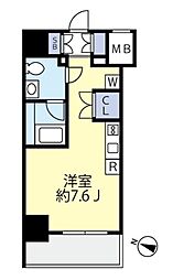 クラリッサ大通り公園 7階ワンルームの間取り