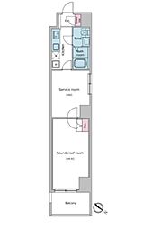 レジディア横濱大通り公園 4階1SKの間取り