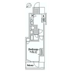 AZEST関内 1Kの間取図画像