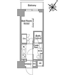 コンフォリア・リヴ横浜阪東橋(コンフォリアリヴヨコハマバンド 1Kの間取図画像