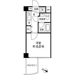 マーレ横浜白金 1Kの間取図画像