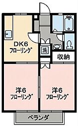 ソレアード 2DKの間取図画像