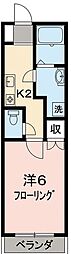 ライフモリ8号館 1Kの間取図画像