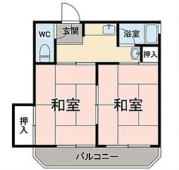 加藤ハイツ 2DKの間取図画像