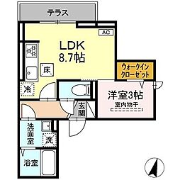 DPaina弘明寺II101 1LDKの間取図画像