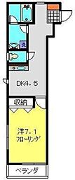 三田レジデンス板東橋 1Kの間取図画像