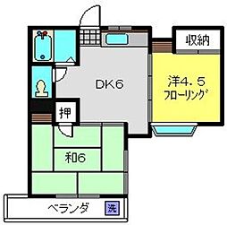 サンパレススズキ 2DKの間取図画像