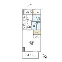 KDXレジデンス横浜関内 1Kの間取図画像