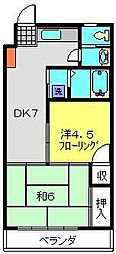 メゾン・ドジャジャ 2DKの間取図画像