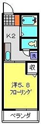 シティハイムカトレアA 1Kの間取図画像