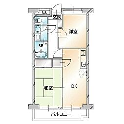 第2八千代ビル 2DKの間取図画像
