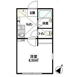 リーヴェルポート上大岡ヒルズ 1Kの間取図画像