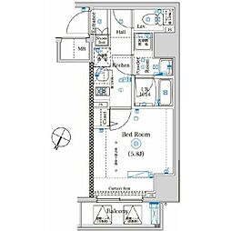 SHOKENResidence横浜伊勢佐木町 1Kの間取図画像