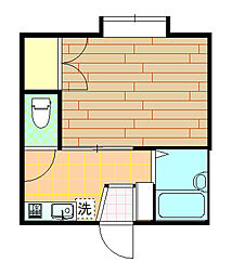 サンハイツ栄 1Kの間取図画像