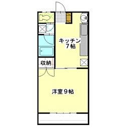 グリーンハイツ高森 2階1DKの間取り