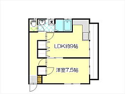 ハイツIMK 1LDKの間取図画像