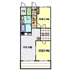 フォンテいがら壱番館 2LDKの間取図画像