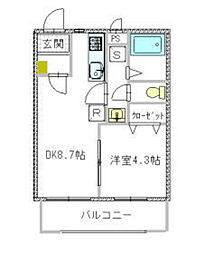 ベル・ソレッレ 3階1LDKの間取り