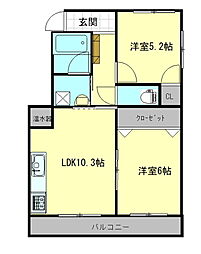 間取図画像 2LDK