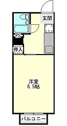 コーポカステリヤ 1Kの間取図画像