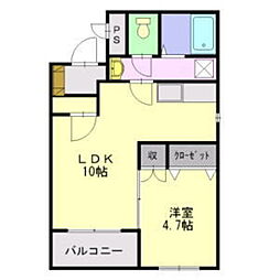 グラン・シエル壱番館 1LDKの間取図画像