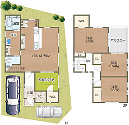 藤井寺市道明寺6丁目 中古 4LDKの間取り