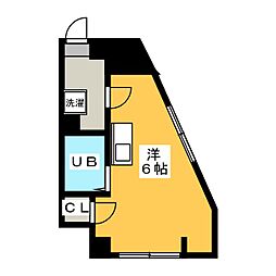 グラン池袋 4階ワンルームの間取り