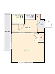 プライム東長崎 3階1Kの間取り