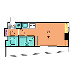 メゾン千早 2階1Kの間取り