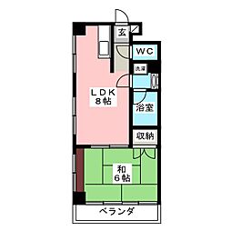 ファミール浅川 1LDKの間取図画像