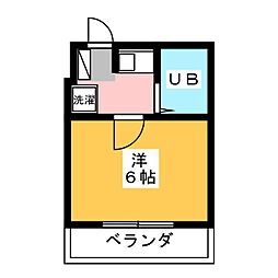 リヴィエール向原 1Kの間取図画像