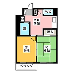 グレースヒルズ 2DKの間取図画像