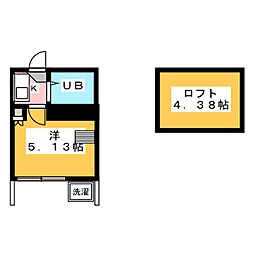 アスパ南長崎 1Kの間取図画像