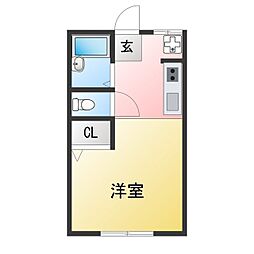 金子マンション 1DKの間取図画像