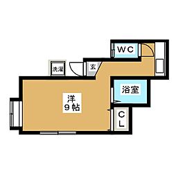 ヴィラコスモス ワンルームの間取図画像