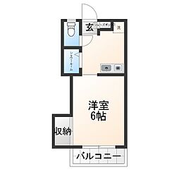 コーポ弥栄 ワンルームの間取図画像