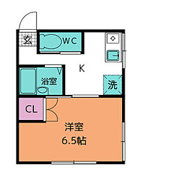 ハイツ豊栄 2階1DKの間取り