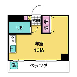 江連ビル 4階ワンルームの間取り