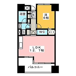 レジディアタワー上池袋　タワー棟 5階1LDKの間取り