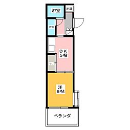 ハレウエスト染井 1階1Kの間取り