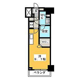 ザ・パークハビオ巣鴨 3階ワンルームの間取り