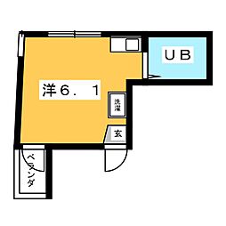 シャンテ滝野川 ワンルームの間取図画像
