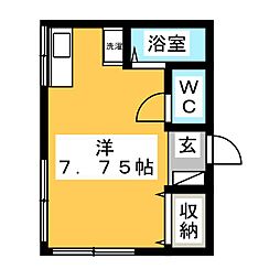 たつみ荘 ワンルームの間取図画像