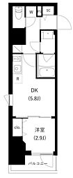 WHARF駒込 1DKの間取図画像