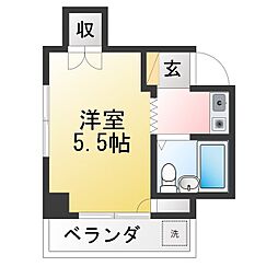 メゾン・タカクラ 1Kの間取図画像