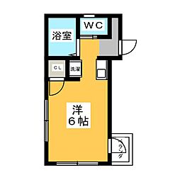 カーサコリーヌ ワンルームの間取図画像
