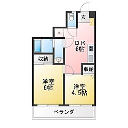 ピュアステージ21 2DKの間取図画像