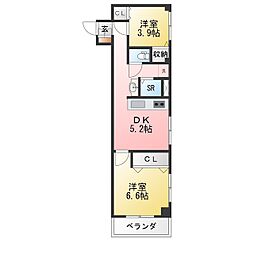 それいゆ 2DKの間取図画像