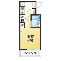 コニームーン ワンルームの間取図画像